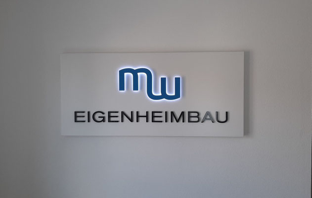 Leucht Logo Büro Empfang hinterleuchtet