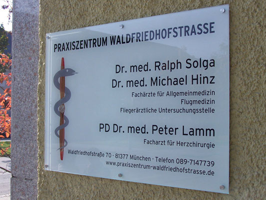 Acrylschild Glasschild Waldfriedhof münchen