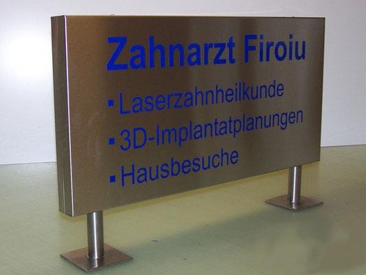 Edelstahl Schild Seeshaupt Zahnarzt