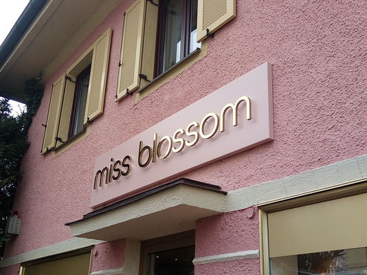 miss blossom münchen LED vollacryl buchstaben Titangold