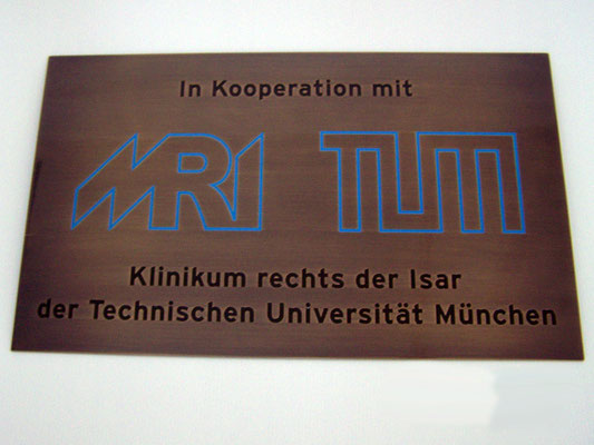 Türschild Kupfer TUM München