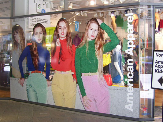 Schaufensterfolierung American Apparel münchen