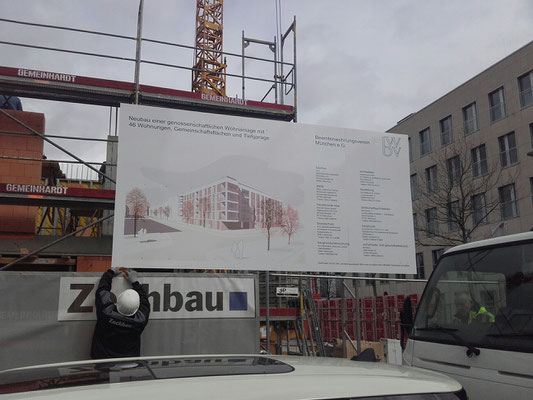 Bauschild 4x2m Mietsystem mobil München