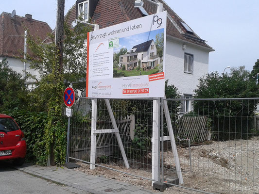 Bauschild 3x2m München Obermenzing Kogi