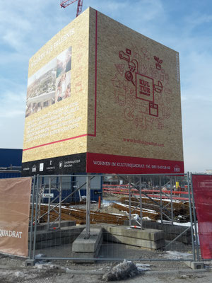 Bauschild OSB Platten München Perlach 4x4m