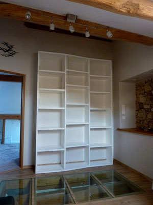 Parquet flottant avec dalles de verre