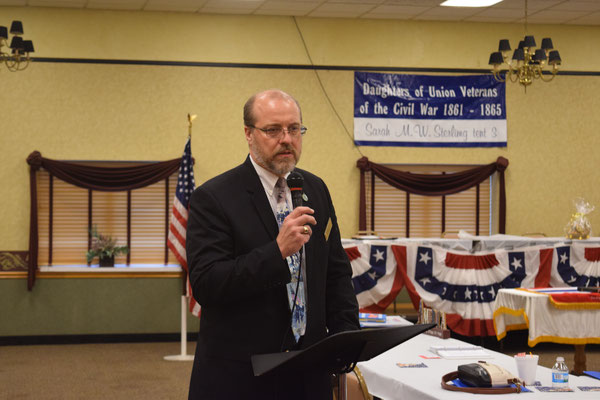 Matt Van Acker discussed the project to save and restore Michigan's Civil War regimental battle flags