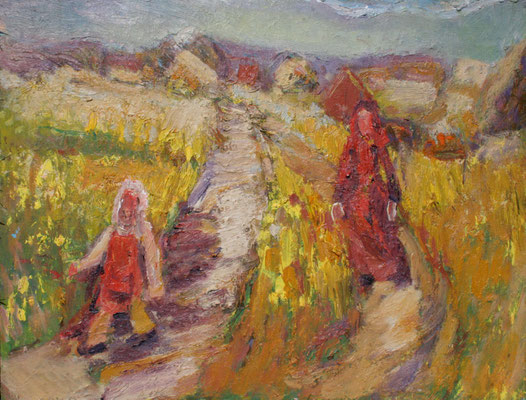 "Raps m.2.Figuren"2010,Acryl/Öl/Leinwand