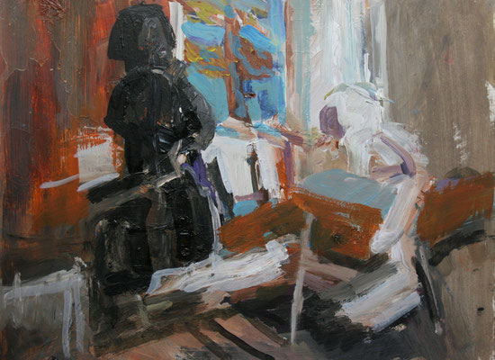 "Im Dachatelier",2007,Acryl/Leinwand,40x50