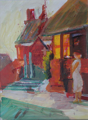 "Strassenszene Svaneke(Bornholm),2006, Acryl/Karton
