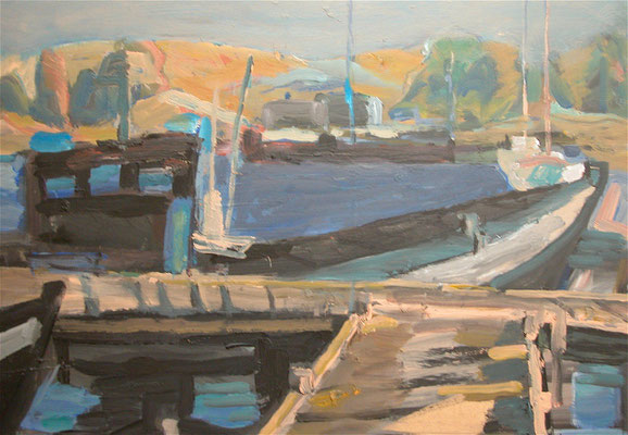 "Alter Hafen Gager",2004, Acryl/Hartfaser,50x60 