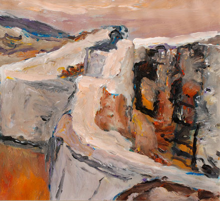 "Erinnerung an Andalusien", 2012, Acryl a.Öl/Leinwand/Hartfaser