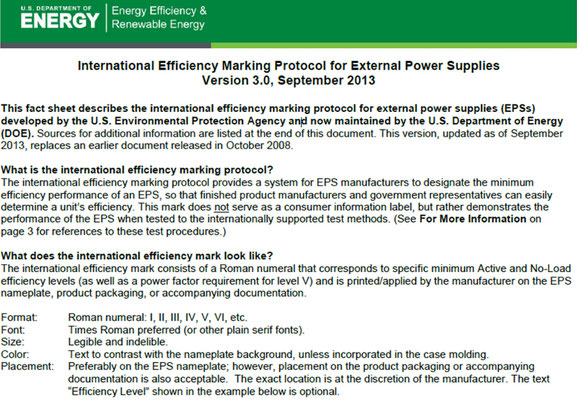 Int. Efficiency Marking Protocol for EPSs