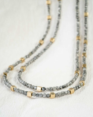Diamantkette kurz mit 750/-Gelbgold von Urte Hauck, Hemmingen