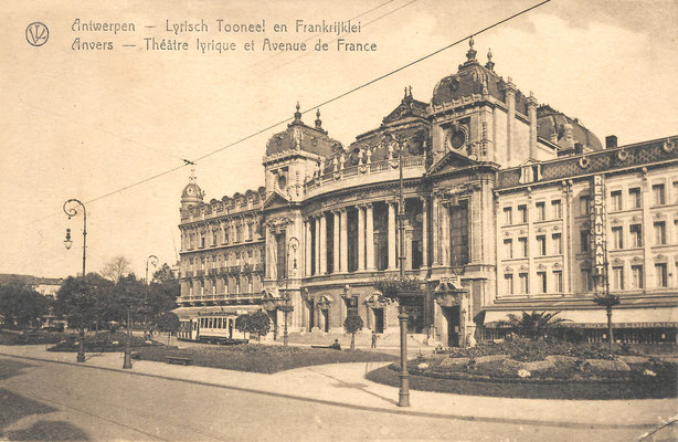 Dit mooie gebouw is nog steeds te vinden aan de Frankrijklei 1 in Antwerpen en wordt tegenwoordig gebruikt door Opera Ballet Vlaanderen.
