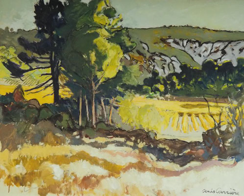 37-Armissan, Pinède, technique mixte (fusain, pastel, huile) sur bois médium, format 65 cm x 81 cm, prix : 950 €