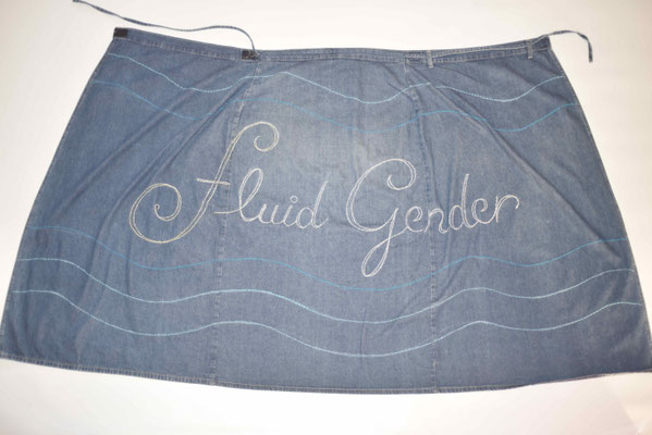 "Fluid Gender", 2017, broderie sur jupe.