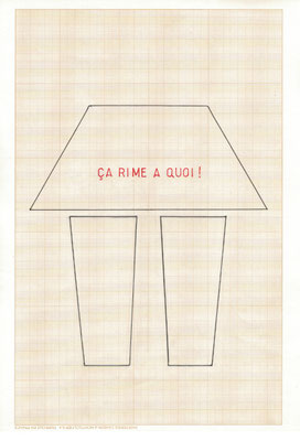 "ça rime à quoi!", 2016, encre de chine sur papier millimétré, 29,7x21cm.