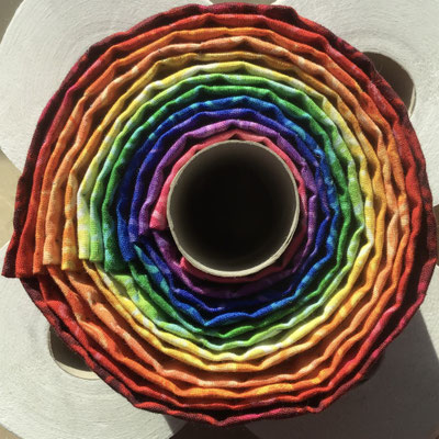 My π roll. 9 x 13 x 13 cm cotton fabric, batting, thread. 3-layered 2021