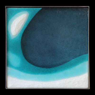 Glasspanel inspired by thawing mountainlakes