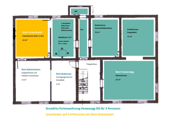 Grundriss Ferienwohnung OG Hegaunest