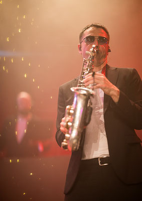 Eventfotografie Saxophonist Bühne Businessevent Rhein-Main, Eventfotograf Rhein-Main