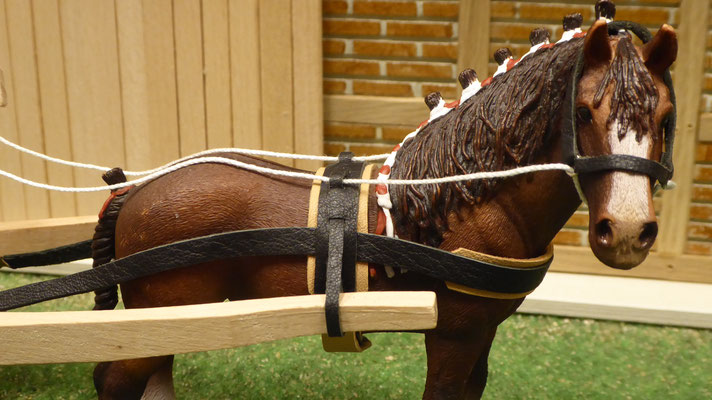 Zuggeschirr passend für Pferde im Maßstab von Schleich