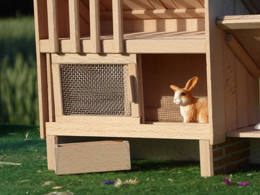 Schleich Kaninchen mit Holz Stall