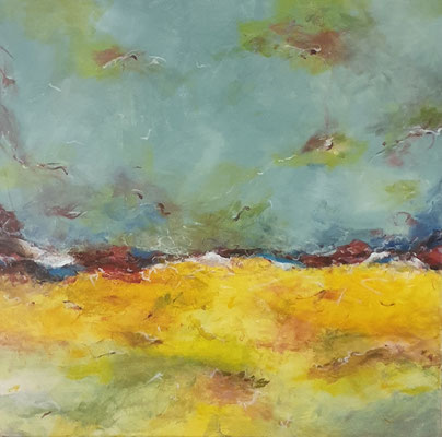 "Coronalandschaft", Mixed Media auf Leinwand, 60x60 cm