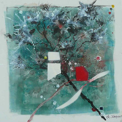 "OHNE TITEL" Tintografik, 50 x 50 cm