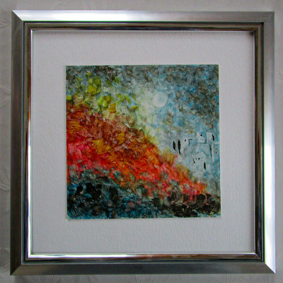"Inferno" Tintografie auf Alu-Platte, 20x20 cm