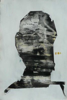 Annelies Wagner, "unvollendet 1", Absprengtechnik, 50 x 70 cm