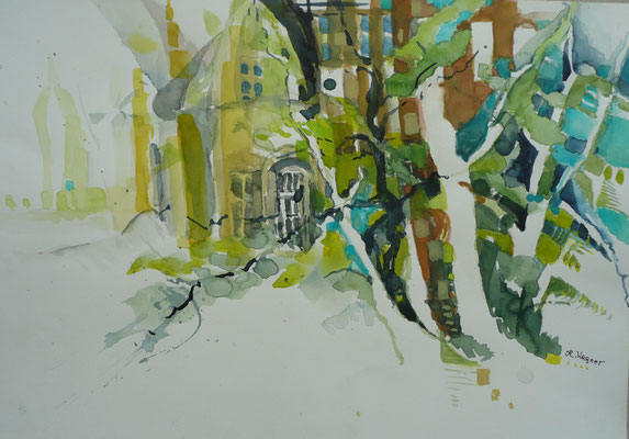 "SCHLÖßELPARK" Aquarell, 50 x 70 cm