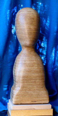"Kopfstudie", Schichtholz, Birke, ca. 46 cm