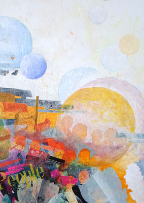 "Leute", Mixed Media auf Leinwand, 60x80 cm