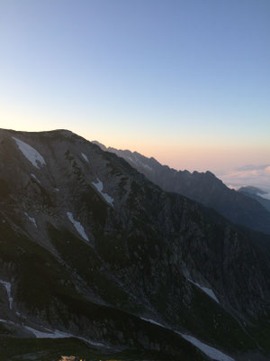 夕方の剱岳と別山