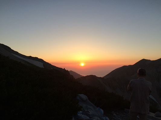 山荘からの夕日