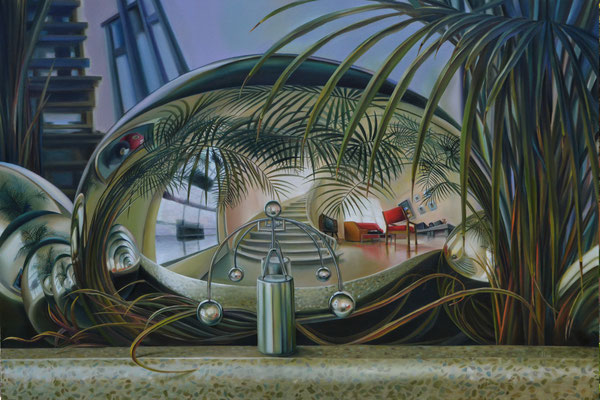 Jorge Luna. EQUILIBRIO. Óleo sobre tela 100 x 150 cm. 