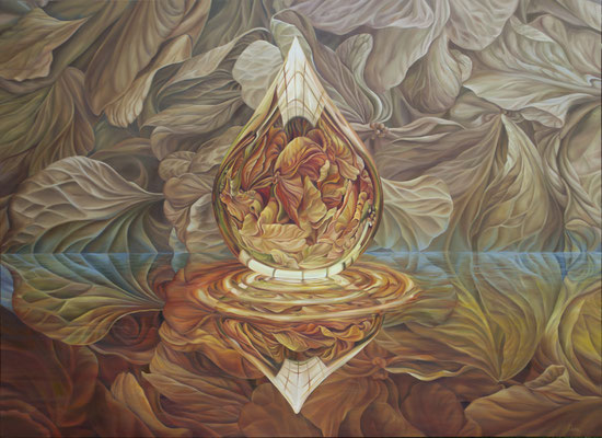 GOTAS CON AURÉOLAS. Óleo/tela cm. 130 x 180. Jorge Luna