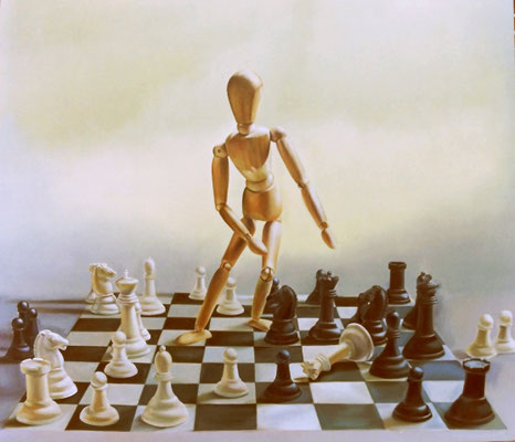 Jorge Luna. FUERA DE LUGAR. Óleo sobre tela 150 x 150 cm. 