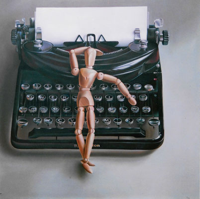 Jorge Luna, TEXTO POR VENIR. Óleo sobre tela 150 x 150 cm.