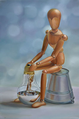 Jorge Luna. EL PENSADOR. Óleo sobre tela 120 x 80 cm. 