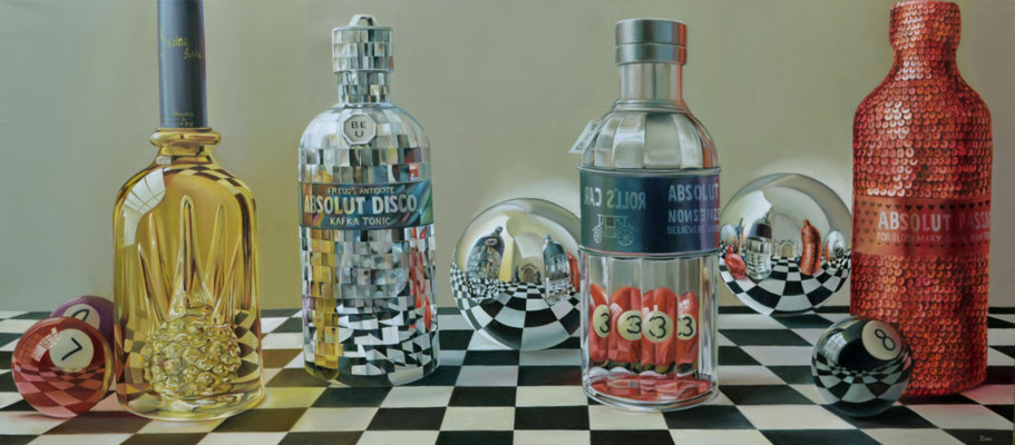 NÚMEROS ABSOLUTOS. Óleo sobre tela, 80 x 180 cm. Jorge Luna.