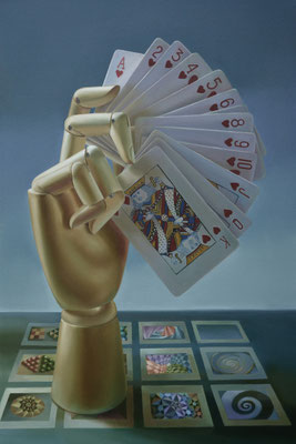 Jorge Luna. UN MANOJO DE NÚMEROS. Óleo sobre tela 120 x 80 cm. 