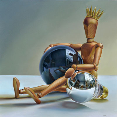 Jorge Luna. EL REY DE SÍ MISMO. Óleo sobre tela 100 x 100 cm. 