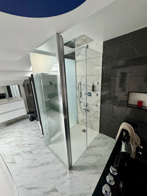 Pare douche sur mesure avec porte