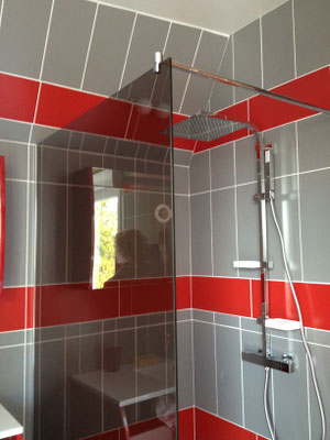 Pare douche en verre feuilleté (STADIP) 44.2 bronze avec barre de stabilisation