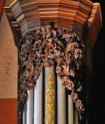 Detail aus dem Prospekt der Orgel in St. Michaelis