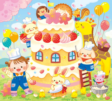 桜のケーキを作ったよ（オリジナル）/2024年