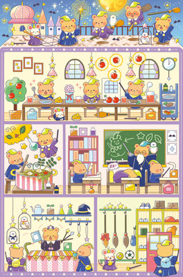 「もふもふかわいい！まちがいさがし」100個まちがいさがし設問イラスト（コスミック出版様）/2023年